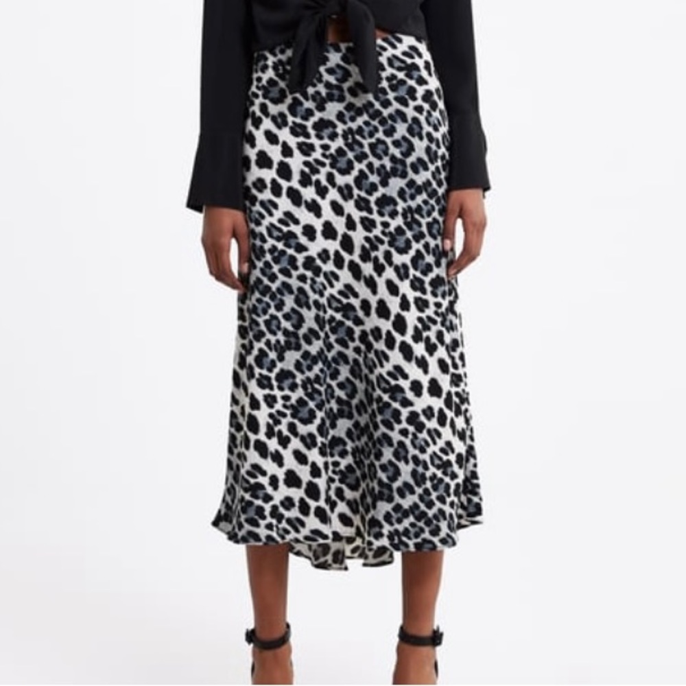 ZARA animal print midi skirt